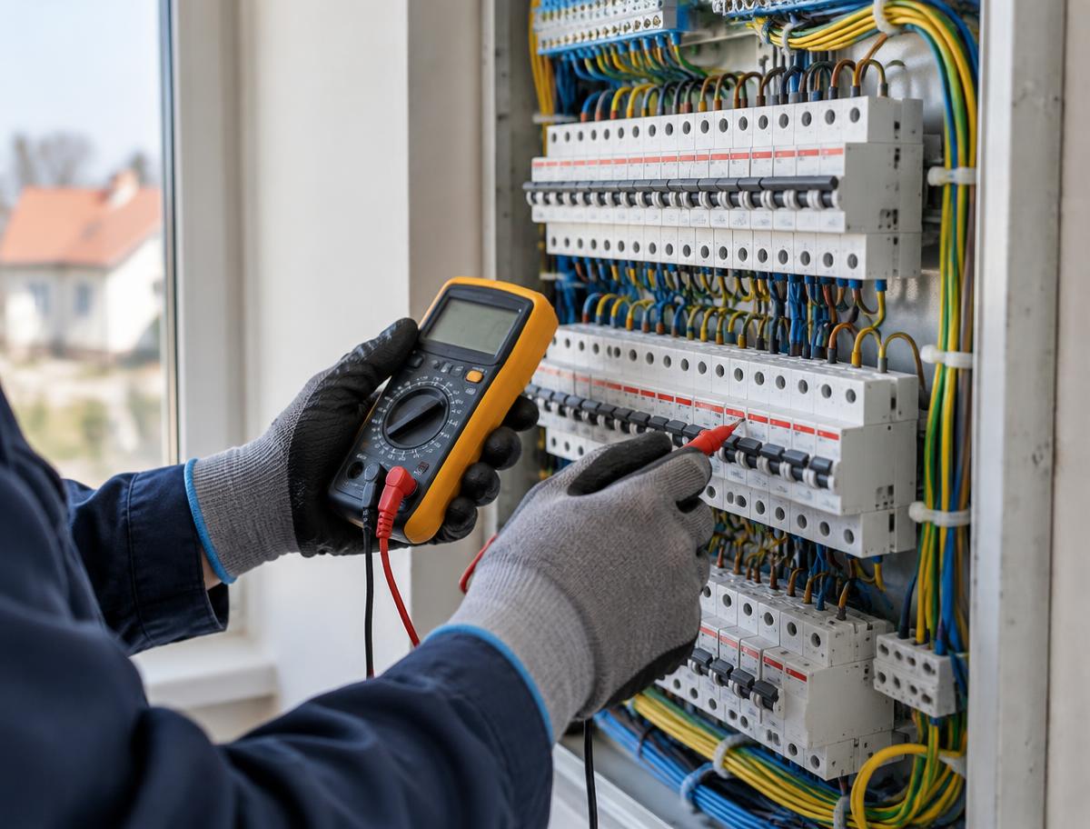 Ilustrační fotografie měření v elektrickém rozvaděči